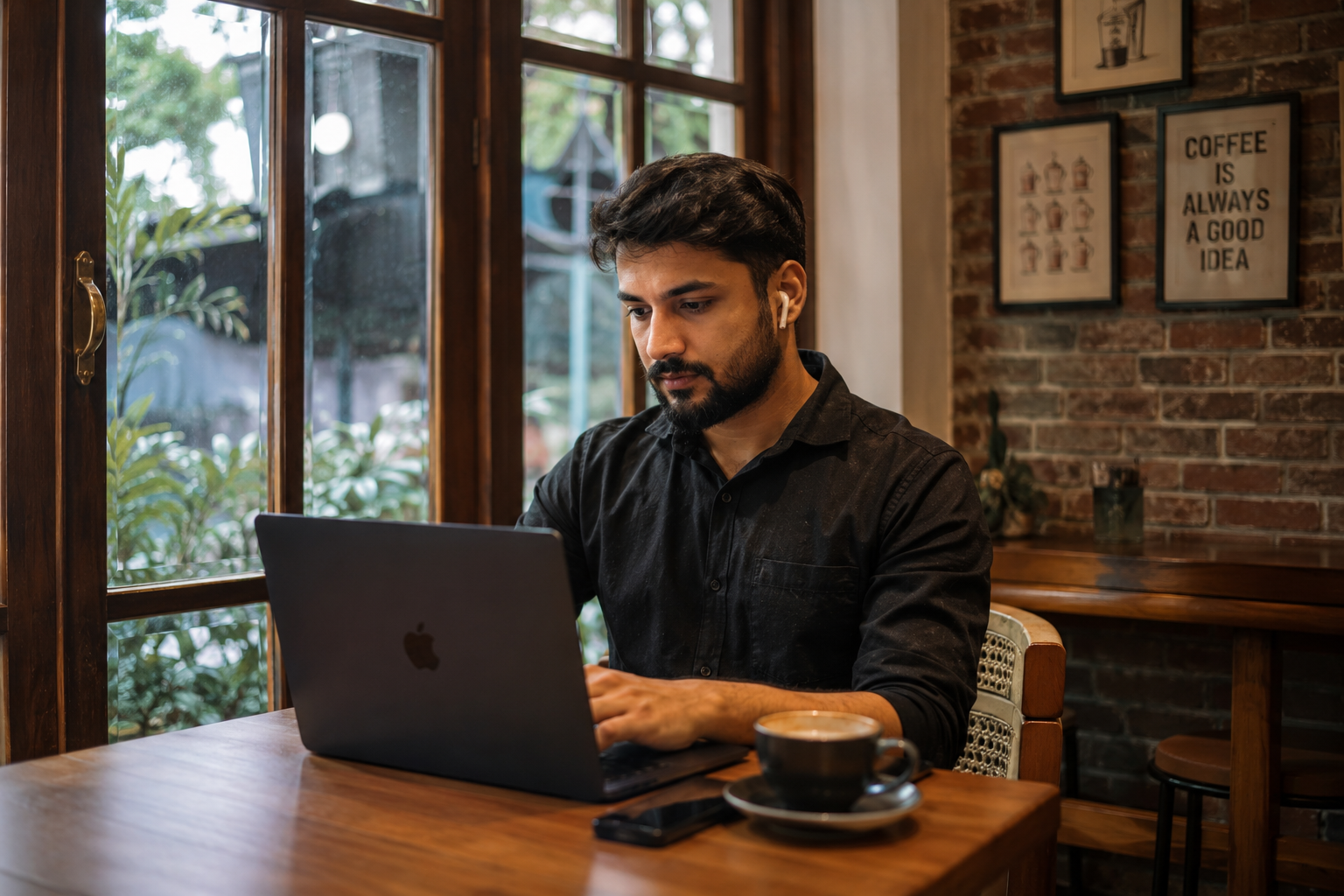 Person working quietly